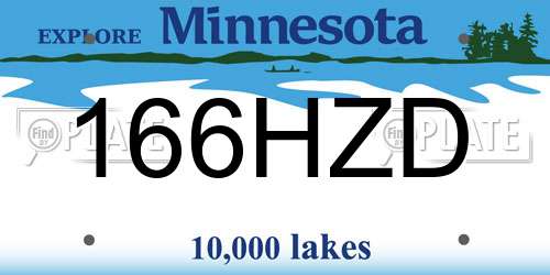 166HZD Minnesota License Plate