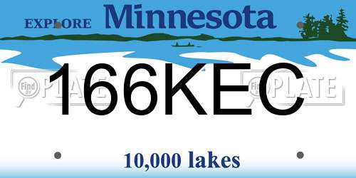 166KEC Minnesota License Plate