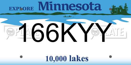 166KYY Minnesota License Plate