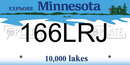 166LRJ Minnesota License Plate