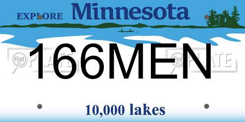 166MEN Minnesota License Plate