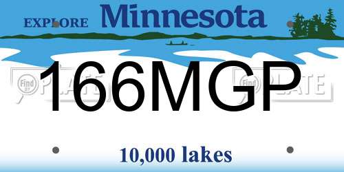 166MGP Minnesota License Plate