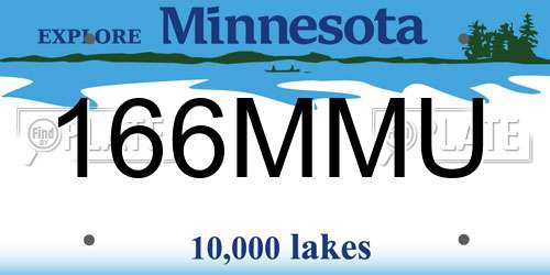 166MMU Minnesota License Plate