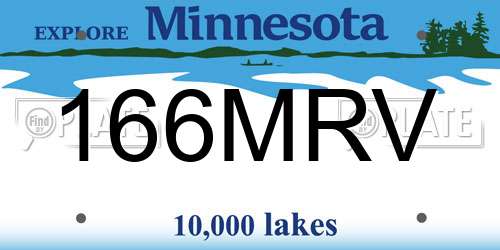 166MRV Minnesota License Plate