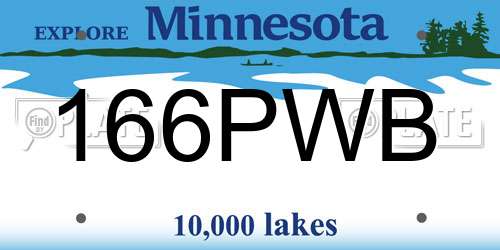 166PWB Minnesota License Plate