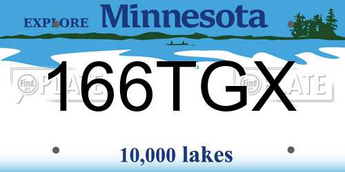 166TGX Minnesota License Plate