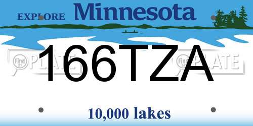 166TZA Minnesota License Plate