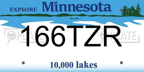 166TZR Minnesota License Plate