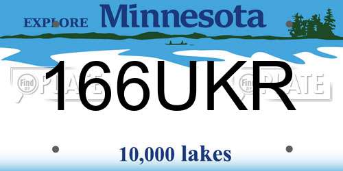 166UKR Minnesota License Plate