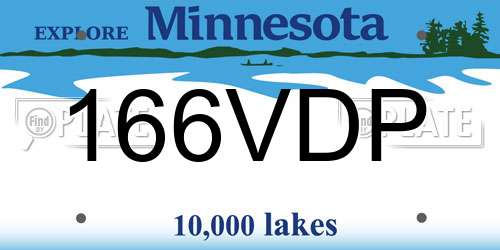 166VDP Minnesota License Plate