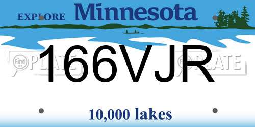 166VJR Minnesota License Plate