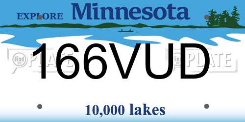 166VUD Minnesota License Plate