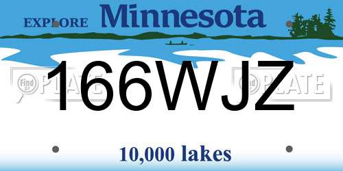 166WJZ Minnesota License Plate