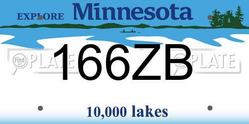 166ZB Minnesota License Plate