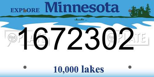 1672302 Minnesota License Plate