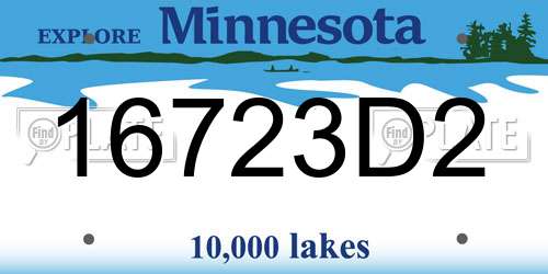 16723D2 Minnesota License Plate