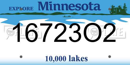 16723O2 Minnesota License Plate
