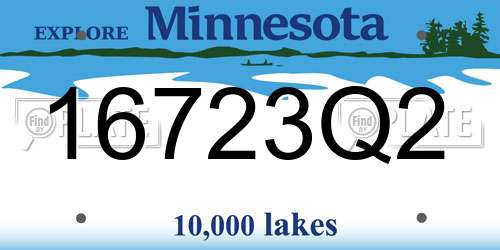 16723Q2 Minnesota License Plate