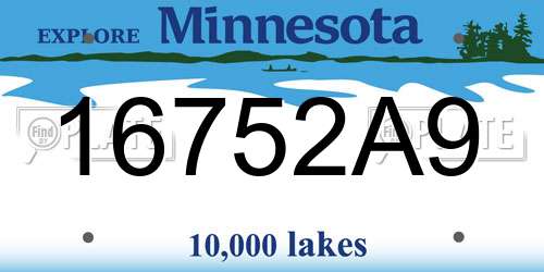 16752A9 Minnesota License Plate