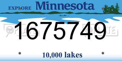 1675749 Minnesota License Plate