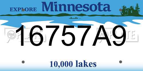 16757A9 Minnesota License Plate