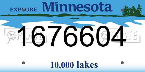 1676604 Minnesota License Plate