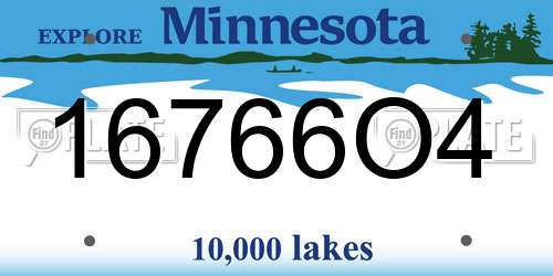 16766O4 Minnesota License Plate