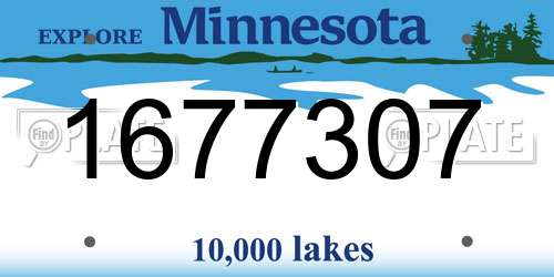1677307 Minnesota License Plate