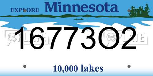 16773O2 Minnesota License Plate