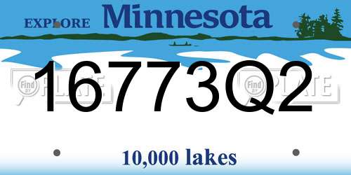 16773Q2 Minnesota License Plate