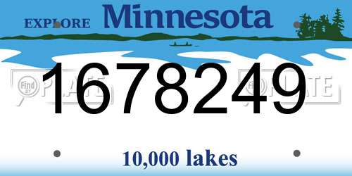 1678249 Minnesota License Plate