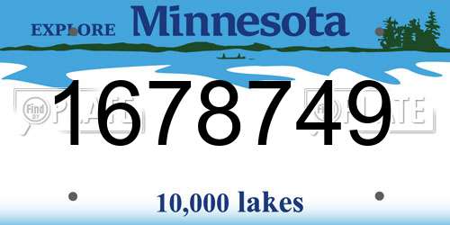 1678749 Minnesota License Plate