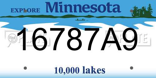 16787A9 Minnesota License Plate