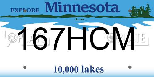 167HCM Minnesota License Plate