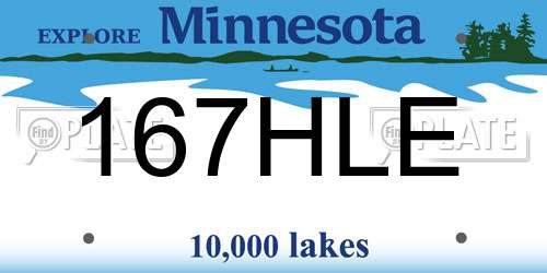 167HLE Minnesota License Plate