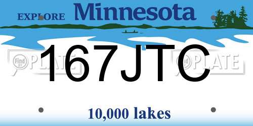 167JTC Minnesota License Plate