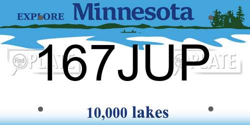 167JUP Minnesota License Plate
