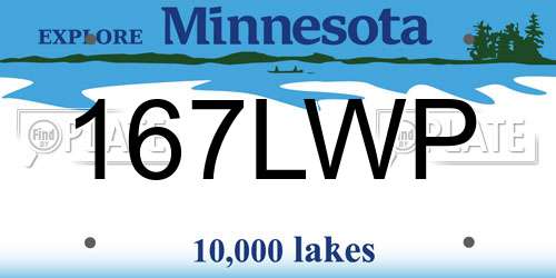 167LWP Minnesota License Plate