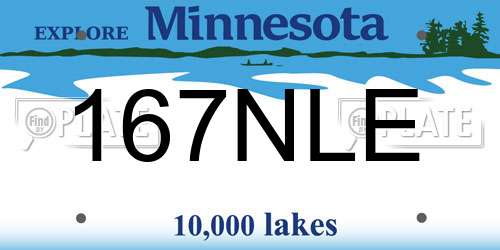 167NLE Minnesota License Plate
