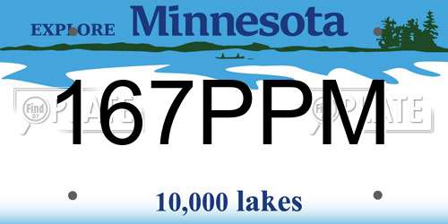 167PPM Minnesota License Plate