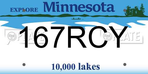 167RCY Minnesota License Plate