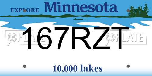 167RZT Minnesota License Plate