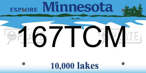167TCM Minnesota License Plate