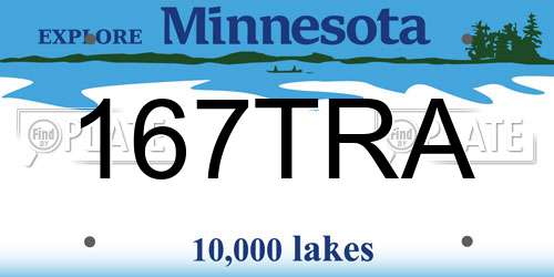 167TRA Minnesota License Plate