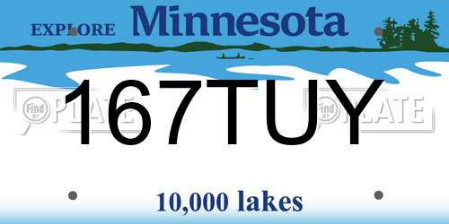 167TUY Minnesota License Plate