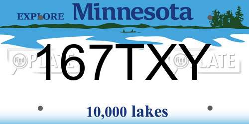 167TXY Minnesota License Plate