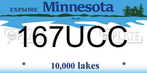 167UCC Minnesota License Plate