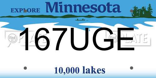 167UGE Minnesota License Plate