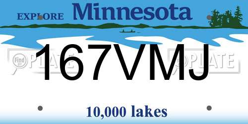 167VMJ Minnesota License Plate