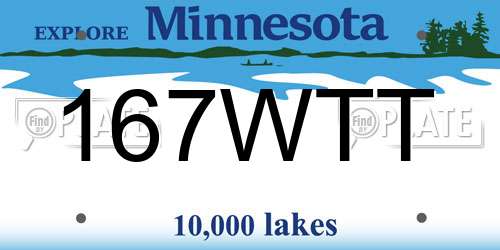 167WTT Minnesota License Plate
